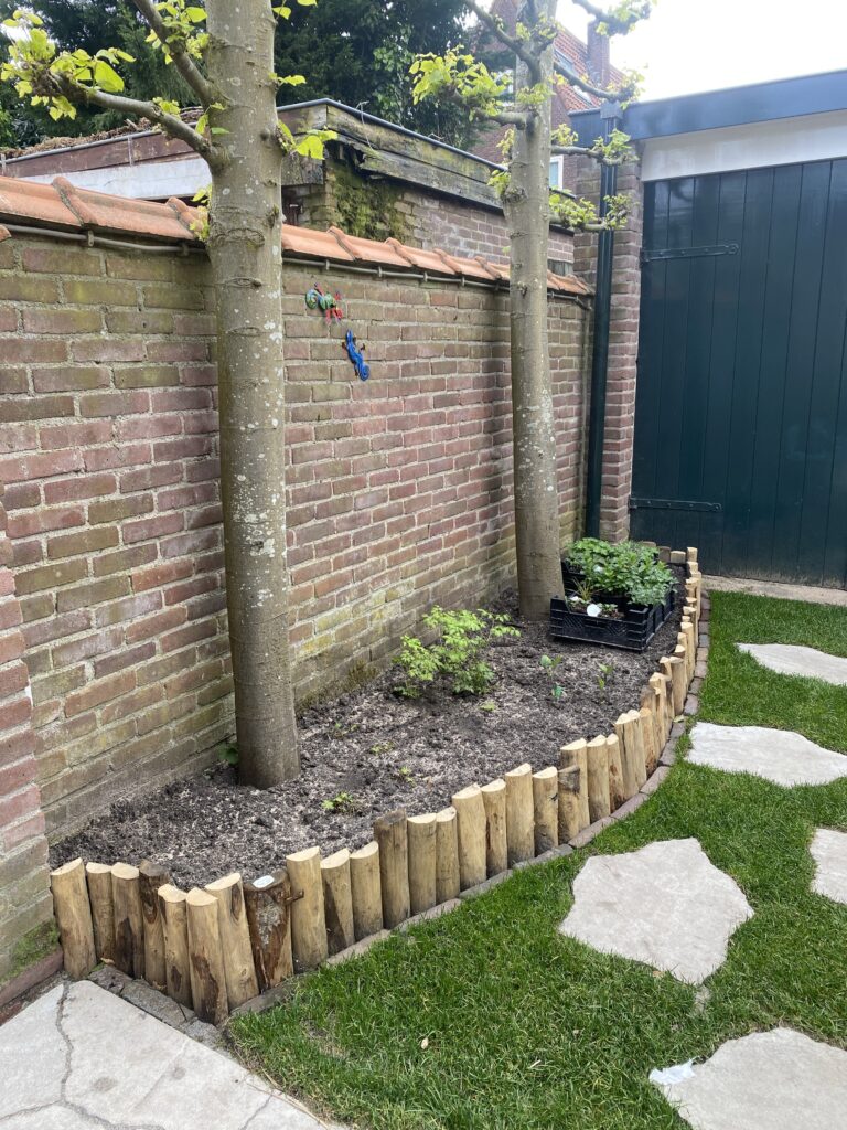 Na: nieuw aangelegde tuin
